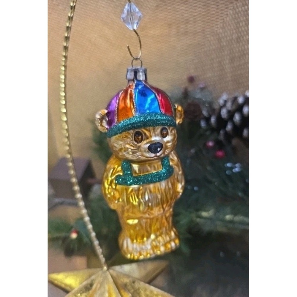 Hallmark Keepsake‎ 2000 Backpack Bear Crayola Blown Glass - Crown Reflections 5"